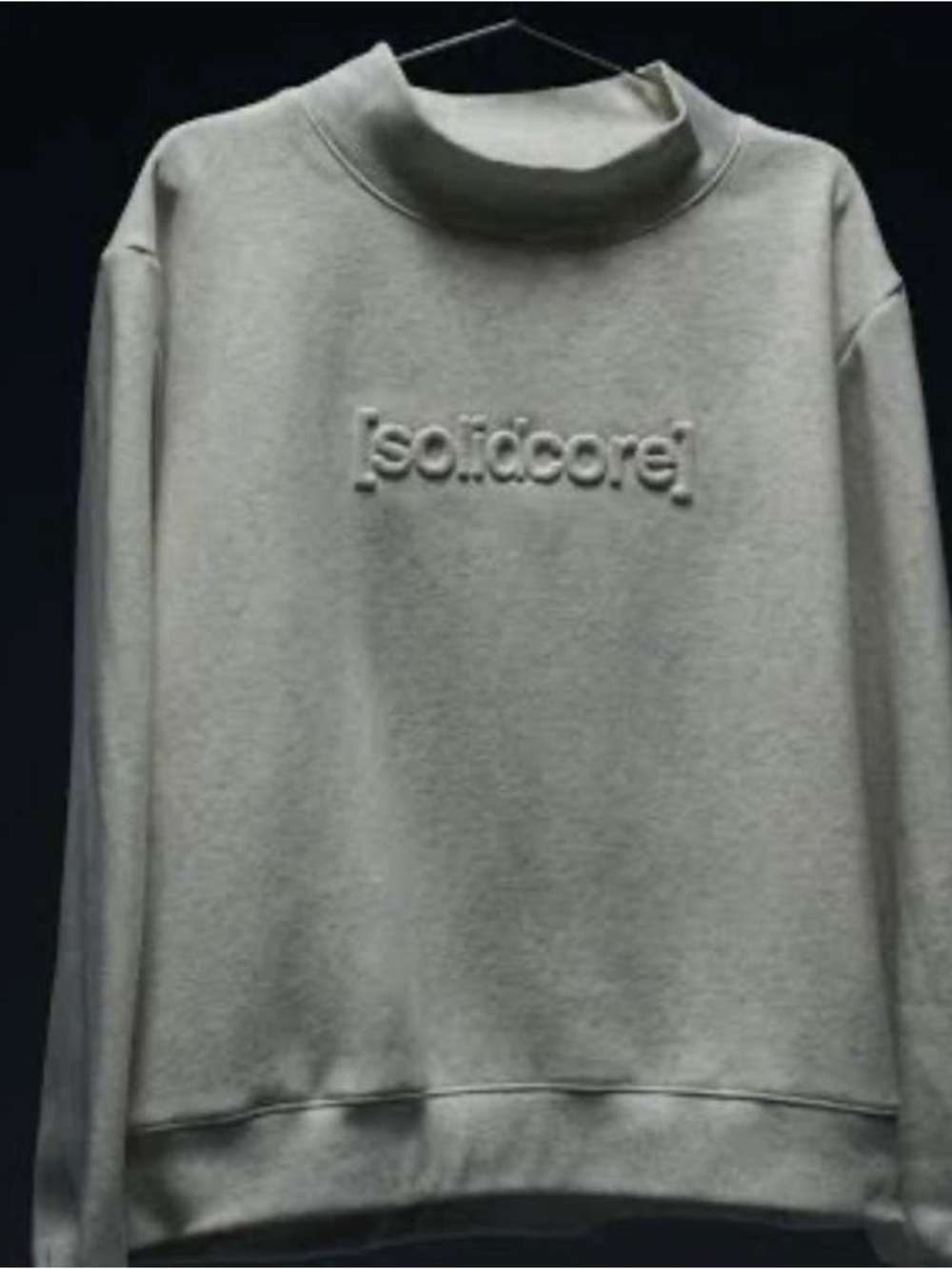 SOLIDCORE MOCKNECK SOLIDAYS 2025 Embossed Logo Crewneck Sweatshirt - Light Gray